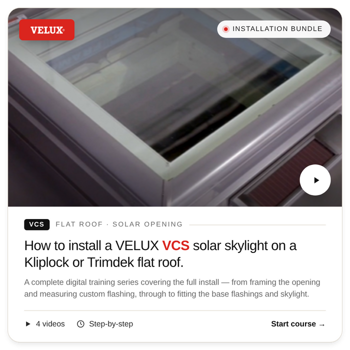 Installation Bundle: VELUX VCS Flat Roof
